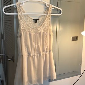 Cream lace flowy top